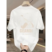 Zenvia Kadın T-Shirt "gandhı The Project" Baskılı Kısa Kollu Tişört - Beyaz