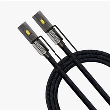 Zenvia LED Fener ve Alevsiz Çakmak Fonksiyonlu Type-C Şarj ve Data Kablosu 120 cm Siyah