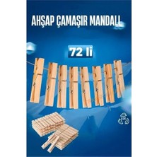 Zenvia Ahşap Çamaşır Mandalı 72 Adet 721654