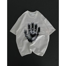 Zenvia Kadın Baskılı T-Shirt Kısa Kol Bisiklet Yaka Regular Fit Rahat Kalıp Günlük Tişört - Beyaz