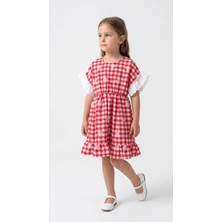 Mini Baray Kız Çocuk Fırfırlı Yazlık Pamuk Viskon Elbise (2-5 Yaş)