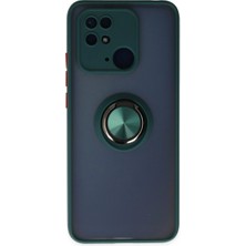 Zenvia Xiaomi Redmi 10C Kılıf Montreal Yüzüklü Silikon Kapak - Yeşil