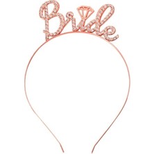 Zenvia Rose Gold Renkli Taşlı “bride” Gelin Tacı – El Yazısı Yazı Tipiyle