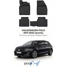 Otocraft Volkswagen Polo (2017-2022) Araca Özel 4d Karbon Havuzlu Oto Paspas Full Set 5 Parça