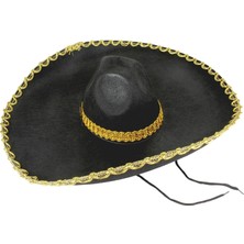 Zenvia Sombrero Meksika Şapkası Mariachi Altın Şeritli Yetişkin Boy