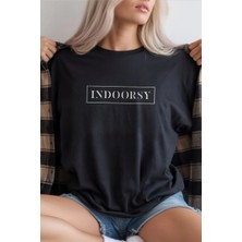 Zenvia Unisex Oversize 24/1  Süprem Kumaş Penye Baskılı Tişört Pamuklu Ribanalı Bisiklet Yaka Kısa