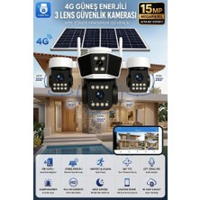 RX-95G Premium 3 Kameralı 4g Sim Kartla Çalışan Kamera Sim Kartlı Kamera Akıllı Gece Görüş Teknolojisi Hareket Algılama Kamerası Türkçe Alarm Solar Panel 3 Lens