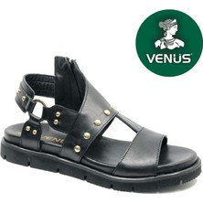 Venüs Tripki Hakiki Deri Comfort Ortopedik Kadın Sandalet