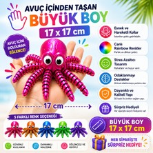 MİNGODAN Duyusal Oyuncak Eğitici Oyuncak Rainbow Ahtapot 17X17 cm Büyük Boy Esnek Hareketli Fidget Oyuncak Stres Giderici Octabus Süpriz Hediyeli