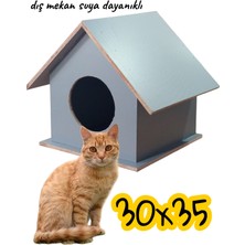 ncy Ahşap Kedi Yuvası Dış Mekan Suya Dayanıklı 30x35 cm