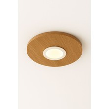 UltraMint Yuvarlak Meşe Kaplama LED Tavan Aydınlatması 42 Cm, Şık ve Modern Tasarım