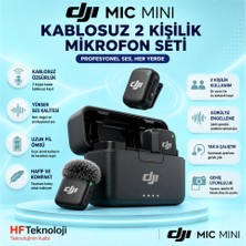 Djı ,üç Farklı Ses Tonu Ön Ayarı, Çoklu Cihaz Bağlantısı ile Mic Mini Kablosuz 2 Kişilik Mikrofon Seti