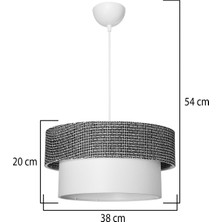 UltraMint Şık Siyah ve Beyaz Desenli Mini Sarkıt, 38-30 Cm, Modern Dekorasyon Için