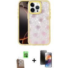 Pileli Store Pilelistore™ iPhone 16 Pro Max Kılıf Odak Prime - Siyah 3D Antistatik Mat Seramik Nano Ekran Koruyucu + Raze Metal Kamera Lens - Cltm