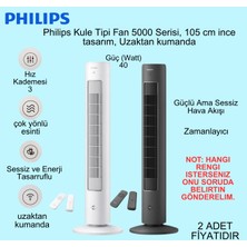 Philips Beyaz ve Siyah Renk 5000 Serisi  Kule Tipi Fanlı Vantilatör (2 Adet Fiyatıdır)