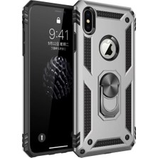 Gülsüm Aydın Newface Apple iPhone Xs Max Kılıf Sofya Yüzüklü Silikon Kapak - Gümüş