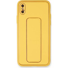 Gülsüm Aydın Newface Apple iPhone Xs Max Kılıf Coco Deri Standlı Kapak - Sarı