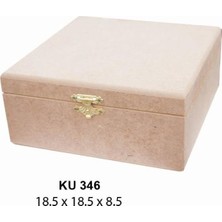 Ehobici Ahşap Kare Kutu Klipsli 18,5X18,5CM KU346