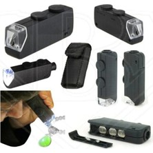Bosile Mini 60X 100X Zoom Lens Odak Takı LED Cep Mikroskop Büyüteç