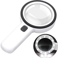 Nikula 30X 95 mm Çift Hd Optik Cam Lens El Büyüteç 1 Uv 12 LED Işıklı