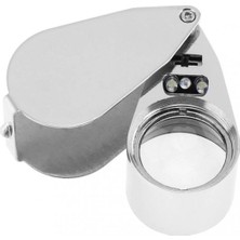 Bosile Mini LED Işıklı Büyüteç Full Çelik Büyüteç Lup Mercek Kuyumcu Büyüteci
