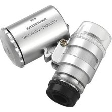 Bosile 60X Mini Cep Mikroskop Led+Uv Işık Kuyumcu Antikacı Büyüteç 9882