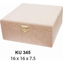Ehobici Ahşap Kare Kutu Klipsli 16X16CM KU345