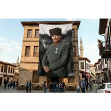 Punto Dizayn Atatürk Portresi Poster Bayrak Premium Raşel Kumaş ATA68