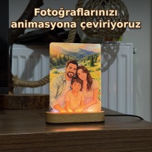 Kişiye Özel Animasyonlu Fotoğraf Baskılı LED Gece Lambası Babalar Günü Hediyesi