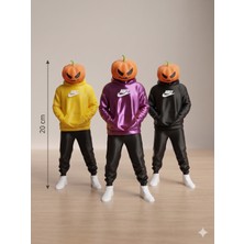Pilovestik Balkabağı Kafalı Streetwear Figür - Halloween Konseptli Masaüstü Objesi 20 cm 3'lü Set