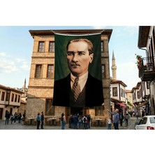 Punto Dizayn Sivil Başkumandan Gazi Mustafa Kemal Atatürk Poster Bayrak Premium Raşel Kumaş Ata6