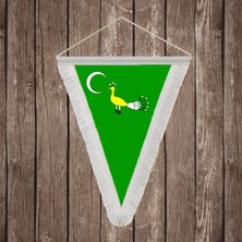 Punto Dizayn Gazneliler - Gazne Devleti Beyaz Saçaklı Üçgen Flama Bayrak Hatıra Flama