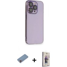 Marsilyan™- iPhone 13 Pro Max Kılıf Siluet Minimal Özel Seri - Siyah Bilvis 3D Cam Ekran Koruyucu + Shine Kamera Lens Koruma Cam - Pe