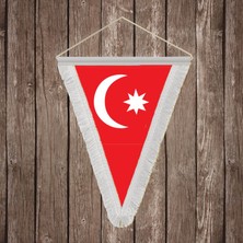 Punto Dizayn Osmanlı İmparatorluğu Beyaz Saçaklı Üçgen Flama Bayrak Hatıra Flama