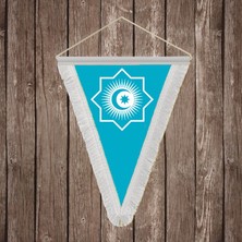 Punto Dizayn Türk Devletleri Teşkilatı Beyaz Saçaklı Üçgen Flama Bayrak Hatıra Flama