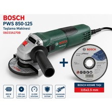 Bosch Pws 850-125 Taşlama Makinesi + Bosch 115X2,5 mm Metal Kesici Disk
