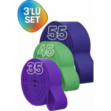 Evapera 3'lü Set Fitness Pilates Cross Barfiks Spor Direnç Lastiği Kas Geliştirme Training Bandı Bant