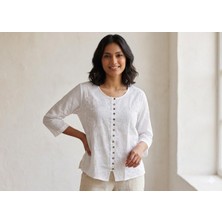 Meltem Collection Yarım Kol Müslin Kadın Bluz