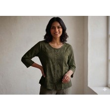 Meltem Collection Yarım Kol Müslin Kadın Bluz