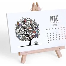 Bi'aldım Mevsim Ağaclı 2027 Takvim Şövale Ayaklı Takvim