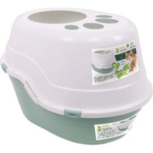 M-Pets Eco Tanta Üstten Girişli Kapalı Kedi Tuvaleti Sea Green
