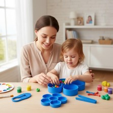 Major Hobi 7 Parçalı Duyusal Oyun Seti  Montessori Aktarma ve Eleme Seti