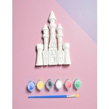 Major Hobi Taş Tozu Şato Boyama Seti 14 cm – 6 Renk Boya ve Fırçalı El Yapımı Dekoratif Figür