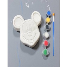 Major Hobi Taş Tozu El Yapımı Boyanabilir Mickey Mouse Figür Boyama Seti 12x12 cm – 6 Boya + Fırça
