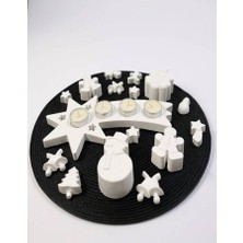 Major Hobi Yılbaşı Mumluk ve Boyanabilir Figür Seti  Noel Temalı Dekor & Hobi Seti  Tealight Mumluk