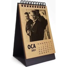 Bi'aldım Atatürk Fotoğraflı 2027 Masa Takvimi - Dikey Siyah Kraft