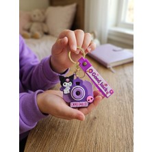 Attaleia Shop Kuromi Temalı Mor Kamera Tasarımlı Anahtarlık ve Çanta Aksesuarı