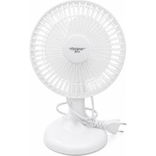 Bozkar Medikal Voltomat Air 15W Masaüstü Vantilatör 15 cm Sessiz Masa Fanı Güçlü Hava Akışı Beyaz Ev Ofis Kullanımı