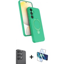 Marsilyan™- Galaxy A16 5g Kılıf Iz Işık Koleksiyonu - Siyah 3D Antistatik Seramik Nano Ekran Koruyucu + Raze Metal Kamera Lens - Sh