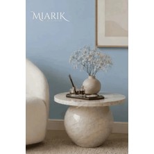 Miarik Design Tektop- Traverten Geçmeli Oyuk Yan Sehpa